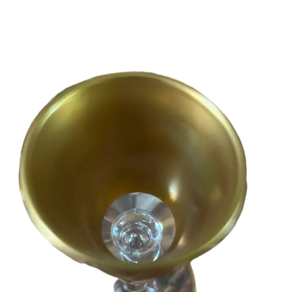 Glastonbury Georgian Gold Encrusted trio of Cordial stems Vintage depression era